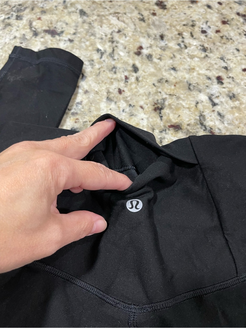 lululemon athletica Black High-Rise Leggings (tall) with Center Logo - Picture 3 of 7
